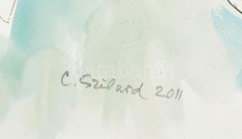 Szilárd Klára (Claire Szilard, 1921-2017): Női akt. Akvarell, tus, papír, jelzett. 35×50 cm. Proveni...