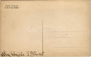 1915 SMS Blitz Osztrák-Magyar Monarchia Komet-osztályú torpedóhajója (őrhajója), akna behajózás, mat...