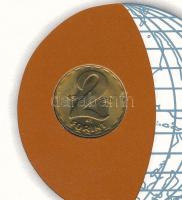 1978. 2Ft sárgaréz "Nemzetek pénzérméi" felbélyegzett borítékban, bélyegzéssel, angol nyel...