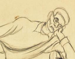 Szervátiusz Jenő (1903-1984): II. világháborús hadifogoly, feltehetően Székely János költő portréja ...