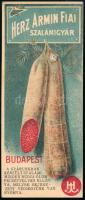 Herz Ármin Fiai Szalámigyár Budapest számolócédula