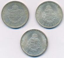 1935. 2P Ag "Rákóczi" + 1936. 2P Ag "Liszt" (2x) T:AU,XF patina 
Adamo P7.2, P7...