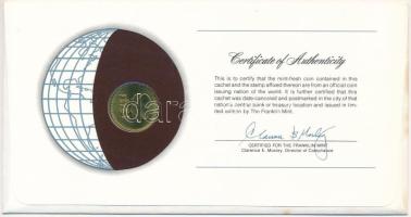 Dél-Korea 1979. 10W sárgaréz "Nemzetek pénzérméi" felbélyegzett borítékban, bélyegzéssel T...