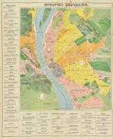 1896 Budapest tervrajza, hátoldalon az Ezredéves Országos Kiállítás Látképével, kis szakadásokkal, 4...