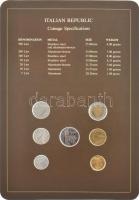 Olaszország 1982-1984. 5L-500L (7xklf), "Coin Sets of All Nations" forgalmi szett felbélye...