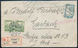 1917 Ajánlott levél Budapestről Laibachba