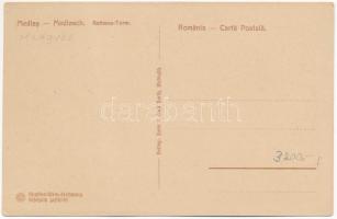 Medgyes, Mediasch, Medias; Rathaus Turm. Künstler Stein Zeichnung, Verlag Hans & Ernst Harth / V...