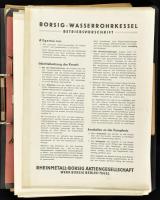 cca 1930-1940 Német nyelvű műszaki katalógusok, prospektusok, tervrajzok, stb., mappában + Liesco album műszaki fotókkal