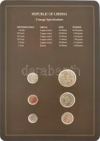 Libéria 1968-1984. 1c - 1D (6xklf), "Coin Sets of All Nations" forgalmi szett felbélyegzet...