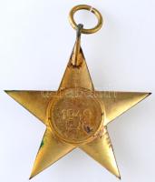 1949. "Magyar Népköztársasági Érdemérem" aranyozott, zománcozott kitüntetés, füllel, szala...