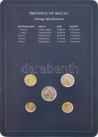Makaó 1982. 10a - 5P (5xklf), "Coin Sets of All Nations" forgalmi szett felbélyegzett kart...