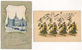 14 db RÉGI külföldi város képeslap vegyes minőségben: szecessziós és litho lapok / 14 pre-1945 Europ...