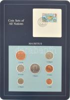 Mauritius 1978. 1c - 1R (7xklf), "Coin Sets of All Nations" forgalmi szett felbélyegzett kartonlapon T:UNC  Mauritius 1978. 1 Cent - 1 Rupee (7xdiff) "Coin Sets of All Nations" coin set on cardboard with stamp C:UNC