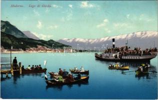 Toscolano (Toscolano-Maderno), Lago di Garda / lake, steamship, boats (wet damage)