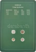 Suriname 1980-1985. 1c - 25c (4xklf), "Coin Sets of All Nations" forgalmi szett felbélyegz...