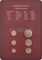 Tonga 1981. 1s - 50s (6xklf), "Coin Sets of All Nations" forgalmi szett felbélyegzett kart...