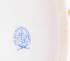 Herendi Viktória mintás bonbonier eperrel a tetején, kézzel festett, teteje ragasztott, jelzett, 18,...