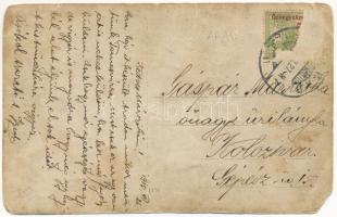 1915 Arad, teherautós út Temesvár felé, urak és katona / truck trip to Timisoara, gentlemen and K.u....