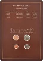 Uganda 1987. 1Sh - 10Sh (4xklf), "Coin Sets of All Nations" forgalmi szett felbélyegzett k...