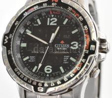 Citizen WR 100 kronográfos kvarc karóra. Fém tokos, fém szíjjal, kissé kopott. Elemmel, működik d: 4...