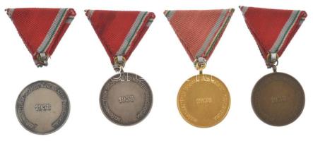 1958. "V Éves Önkéntes Tűzoltói Szolgálatért" bronz kitüntetés mellszalagon + "X Éves...