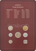 Kelet-Karibi Államok / Antigua 1965-1983. 1c - 1D (7xklf), "Coin Sets of All Nations" forg...