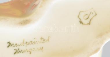 Drasche páva kézzel festett, jelzett, hibátlan m: 10 cm