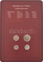 Ciprus 1982. 5m - 100m (4xklf), "Coin Sets of All Nations" forgalmi szett felbélyegzett ka...