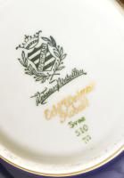 Weimar Echt Kobalt porcelán váza + gyertyatartó. Kézzel festett, jelzett, kis kopásnyomokkal, a gyer...