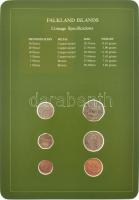 Falkland-szigetek 1985. 1p - 50p (6xklf), "Coin Sets of All Nations" forgalmi szett felbél...