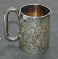 cca 1900 Monogramos ezüstpohár (Ag) / Silver glass with initials 7 cm