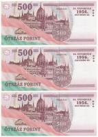 2006. 500Ft "A forradalom 50. évfordulója 1956. október 23." (3x) sorszámkövetők "EC ...