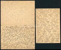 1940 Sárdy Brutus (1892-1970) festőművész, restaurátor 3 db levelezőlapja (tábori posta), mint a 14....