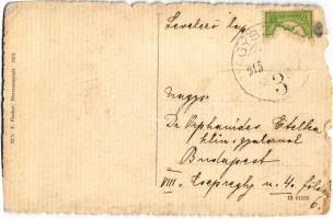 1915 Erdélyi szász leány / Sächsisches Bauernmädchen. E. Fischer Hermannstadt 1912. 22/5. / Transylv...