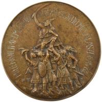 1896 Milleniumi emlék - Árpád fejedelmé választása 896. Milleniumi egyoldalas bronz dombormű, kis deformálással, szép állapotban, d: 20,5 cm