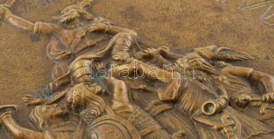 1896 Milleniumi emlék - Árpád fejedelmé választása 896. Milleniumi egyoldalas bronz dombormű, kis de...