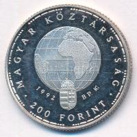 1992. 200Ft Ag "Veszélyeztetett állatvilág - Fehér gólya" T:AU (PP) Adamo EM126