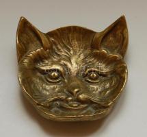 Macska formájú réz hamutartó / Copper ashtray cat d:10 cm
