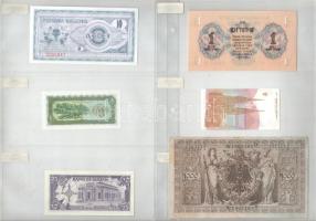 42db-os vegyes, különböző országokból származó külföldi bankjegy tétel, országok szerint felcímkézve...