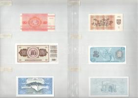 42db-os vegyes, különböző országokból származó külföldi bankjegy tétel, országok szerint felcímkézve...