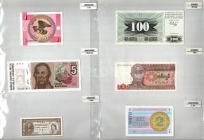 42db-os vegyes, különböző országokból származó külföldi bankjegy tétel, országok szerint felcímkézve...