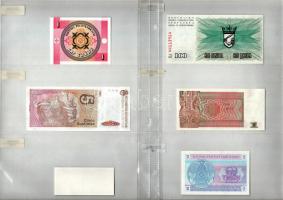 42db-os vegyes, különböző országokból származó külföldi bankjegy tétel, országok szerint felcímkézve...