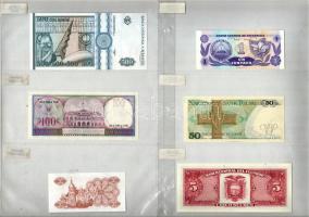 42db-os vegyes, különböző országokból származó külföldi bankjegy tétel, országok szerint felcímkézve...