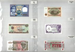 42db-os vegyes, különböző országokból származó külföldi bankjegy tétel, országok szerint felcímkézve...