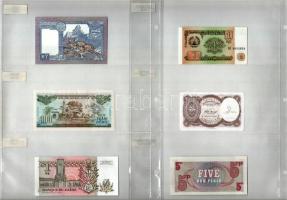 42db-os vegyes, különböző országokból származó külföldi bankjegy tétel, országok szerint felcímkézve...