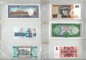 42db-os vegyes, különböző országokból származó külföldi bankjegy tétel, országok szerint felcímkézve...