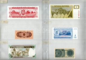42db-os vegyes, különböző országokból származó külföldi bankjegy tétel, országok szerint felcímkézve...