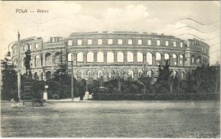 Pola, Pula; Arena, közlámpa égőcsere létrán / burner replacement of public lighting