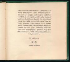 Pablo Neruda: Száz szerelmes szonett. Ford. és a jegyzeteket írta: Somlyó György. Szász Endre illusz...