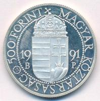 1991. 500Ft Ag "II. János Pál pápa látogatása" T:AU (PP) Adamo EM120